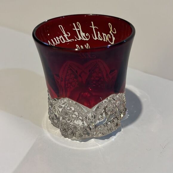 Beautiful Souvenir of East St Louis, I’ll. Ruby Cased Glass - Picture 3 of 4